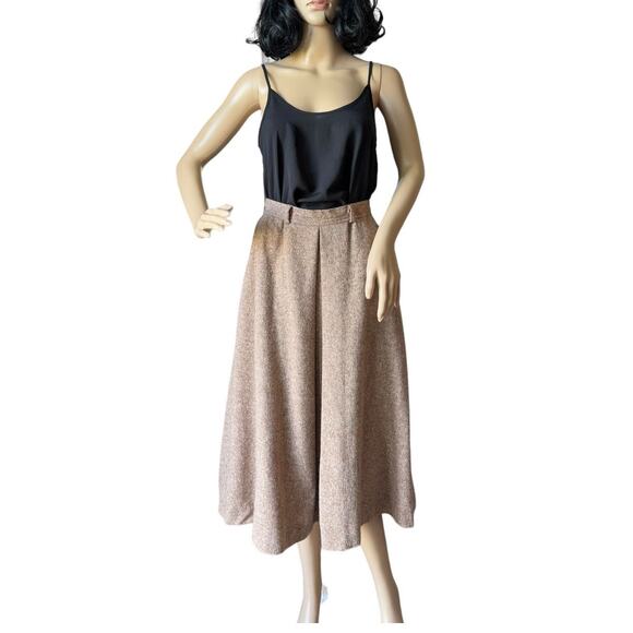 American Vintage Cottage Tailor Wool Pleated Tweed Boucle skirt pockets size XS - Picture 3 of 12